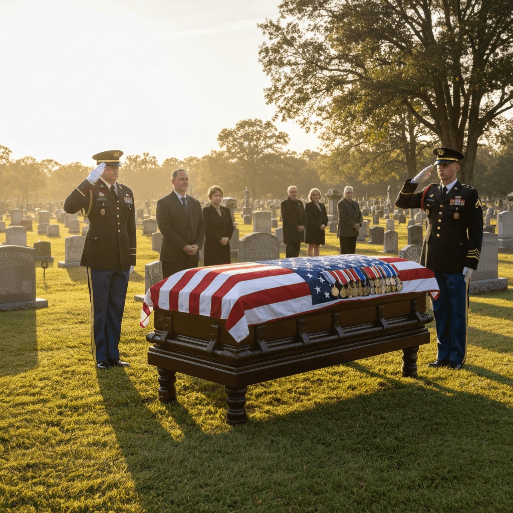 Military funeral with honor guard