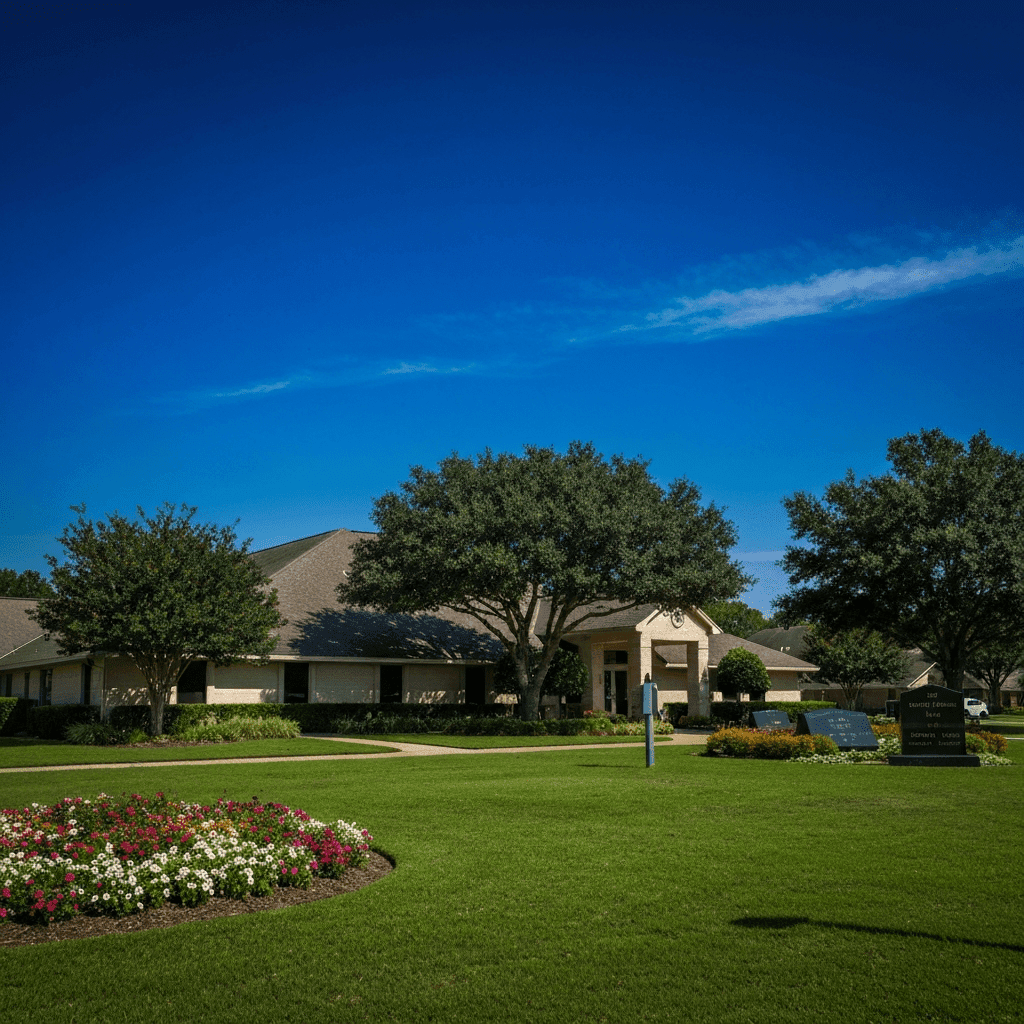 Peaceful Houston funeral home exterior